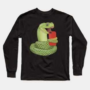 Selfie snake with an iphone Long Sleeve T-Shirt